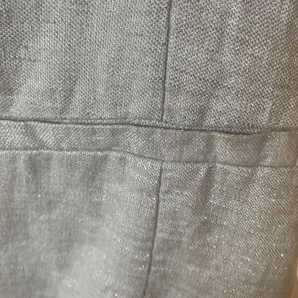 EILEEN FISHER GRAY TWINKLE LINEN WOVEN SHAWL COLLAR VEST - Picture 8 of 12